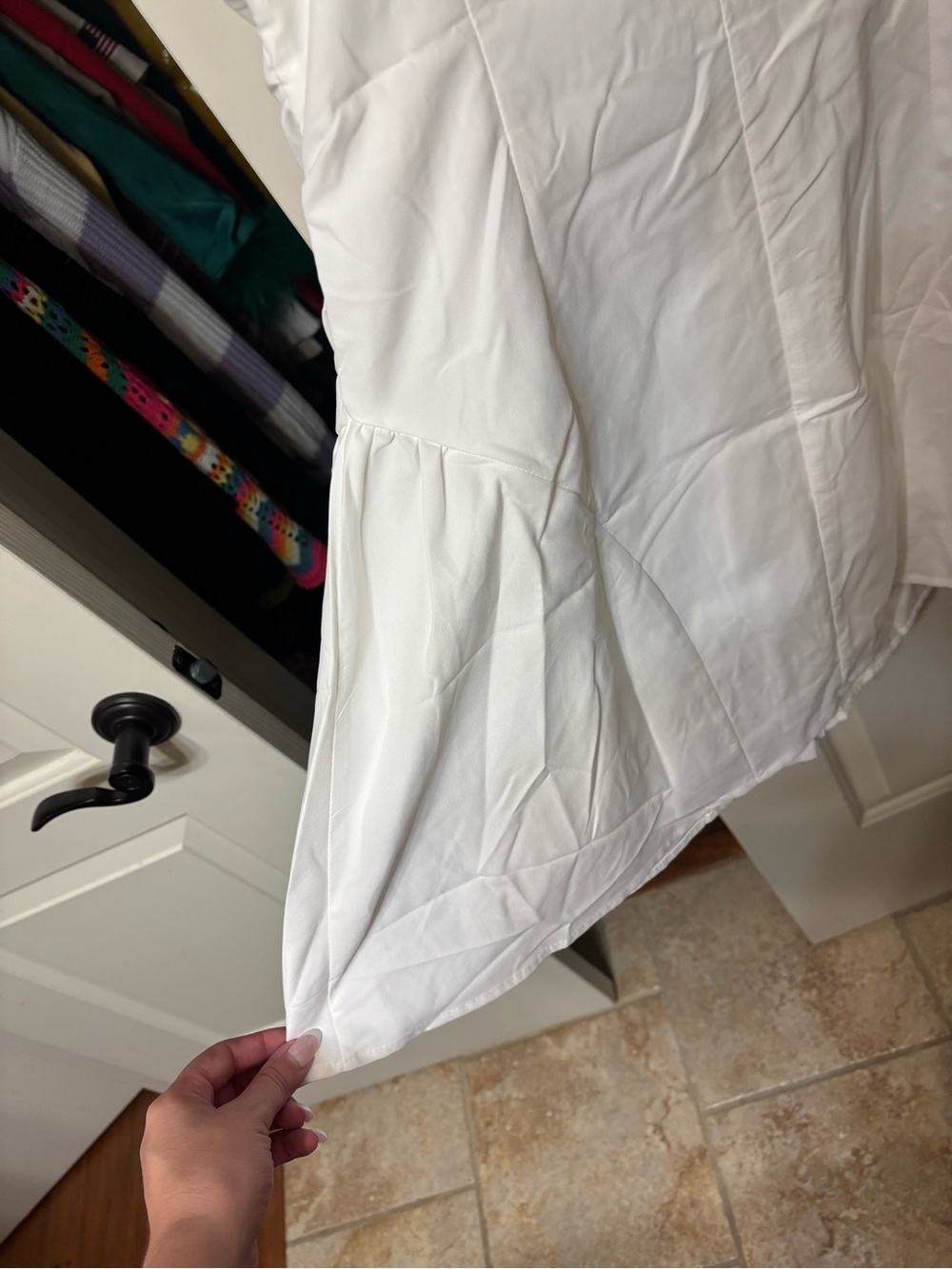 Hello Molly White Ruched Button-Front Mini Dress - Picture 4 of 7